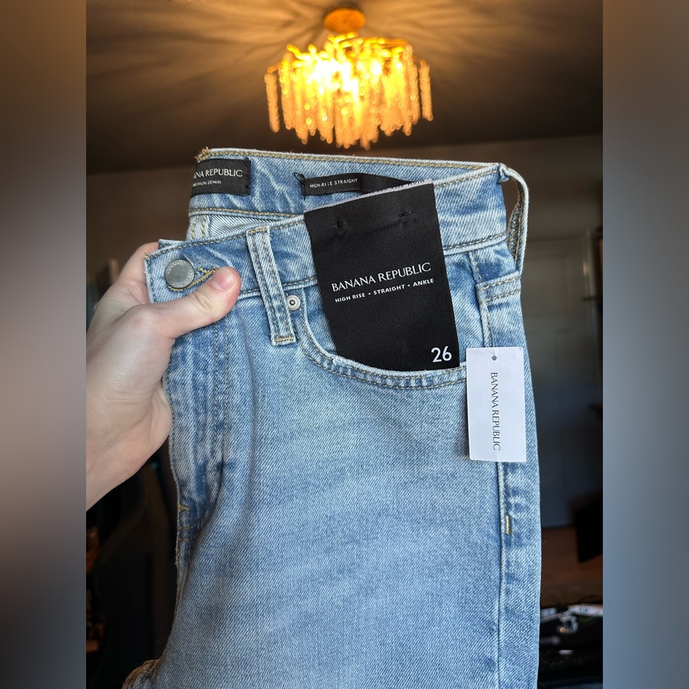 Banana Republic High Rise Straight Ankle Light Wash Size 26 Jeans